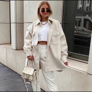 H&M Cream Felted Shacket